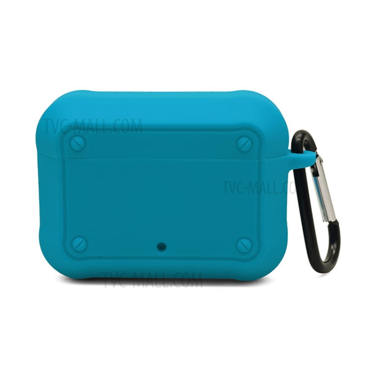 Portable Silicone Wireless Bluetooth Earphone Carrying Case Storage Bag with Anti-lost Buckle for Beats Studio Buds - Lake Blue