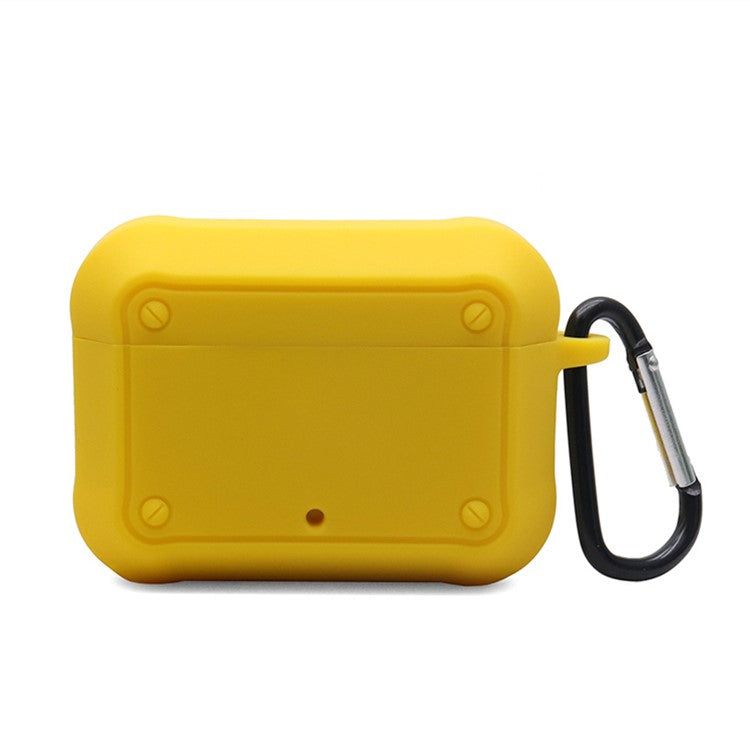 Portable Silicone Wireless Bluetooth Earphone Carrying Case Storage Bag with Anti-lost Buckle for Beats Studio Buds - Yellow