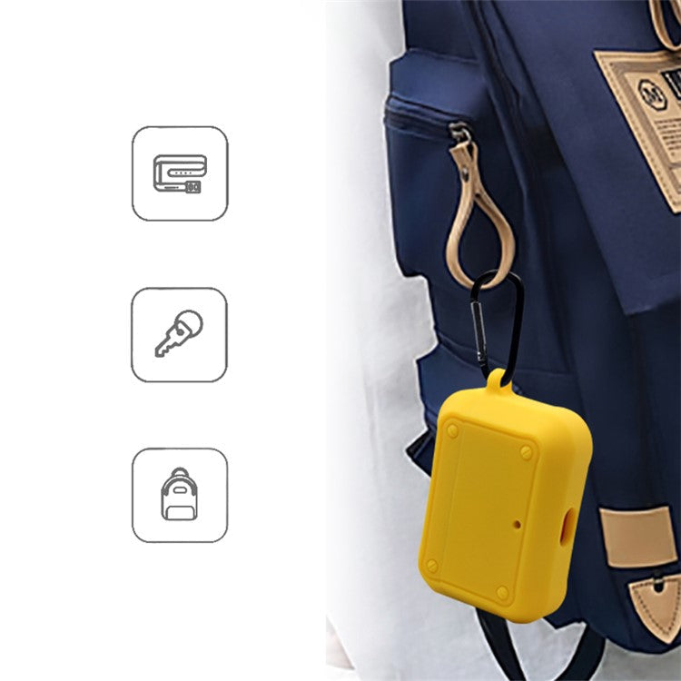 Portable Silicone Wireless Bluetooth Earphone Carrying Case Storage Bag with Anti-lost Buckle for Beats Studio Buds - Yellow