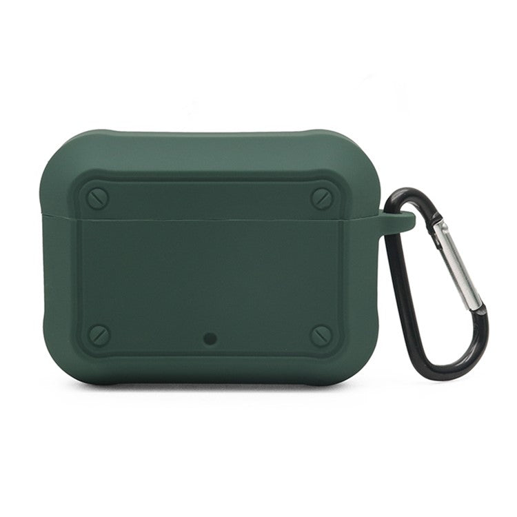 Portable Silicone Wireless Bluetooth Earphone Carrying Case Storage Bag with Anti-lost Buckle for Beats Studio Buds - Army Green