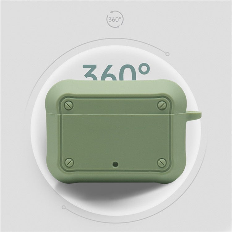 Portable Silicone Wireless Bluetooth Earphone Carrying Case Storage Bag with Anti-lost Buckle for Beats Studio Buds - Army Green