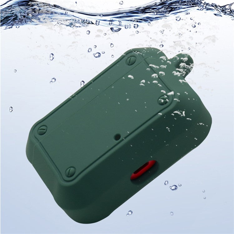 Portable Silicone Wireless Bluetooth Earphone Carrying Case Storage Bag with Anti-lost Buckle for Beats Studio Buds - Army Green