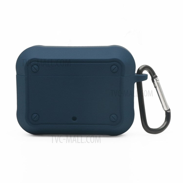 Portable Silicone Wireless Bluetooth Earphone Carrying Case Storage Bag with Anti-lost Buckle for Beats Studio Buds - Midnight Blue
