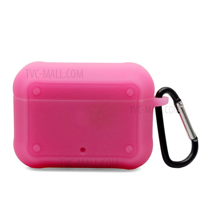 Portable Silicone Wireless Bluetooth Earphone Carrying Case Storage Bag with Anti-lost Buckle for Beats Studio Buds - Luminous Pink