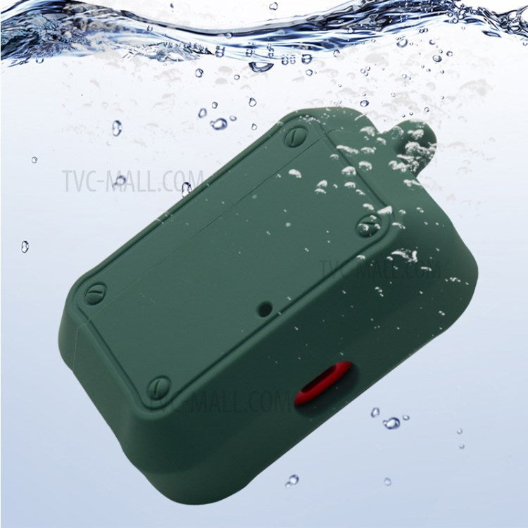 Portable Silicone Wireless Bluetooth Earphone Carrying Case Storage Bag with Anti-lost Buckle for Beats Studio Buds - Luminous Pink