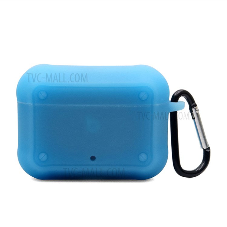 Portable Silicone Wireless Bluetooth Earphone Carrying Case Storage Bag with Anti-lost Buckle for Beats Studio Buds - Luminous Blue