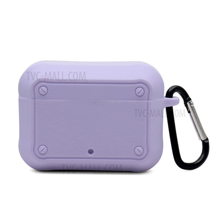 Portable Silicone Wireless Bluetooth Earphone Carrying Case Storage Bag with Anti-lost Buckle for Beats Studio Buds - Purple