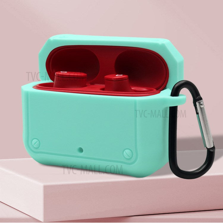 Portable Silicone Wireless Bluetooth Earphone Carrying Case Storage Bag with Anti-lost Buckle for Beats Studio Buds - Purple