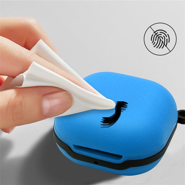 Soft Silicone Wireless Bluetooth Earphones Case Shock-Resistant Protective Cover with Anti-Lost Buckle for Samsung Galaxy Buds Pro - Pink