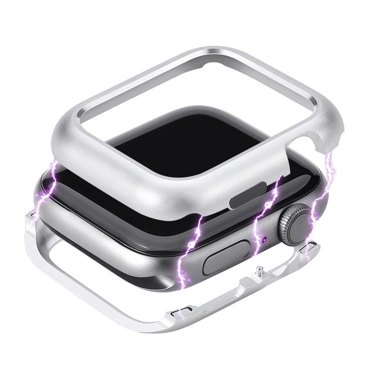 Magnetic Adsorption Metal Frame Protector Cover for Apple Watch Series 4 / 5 / 6 / SE / SE (2022) 40mm - Silver