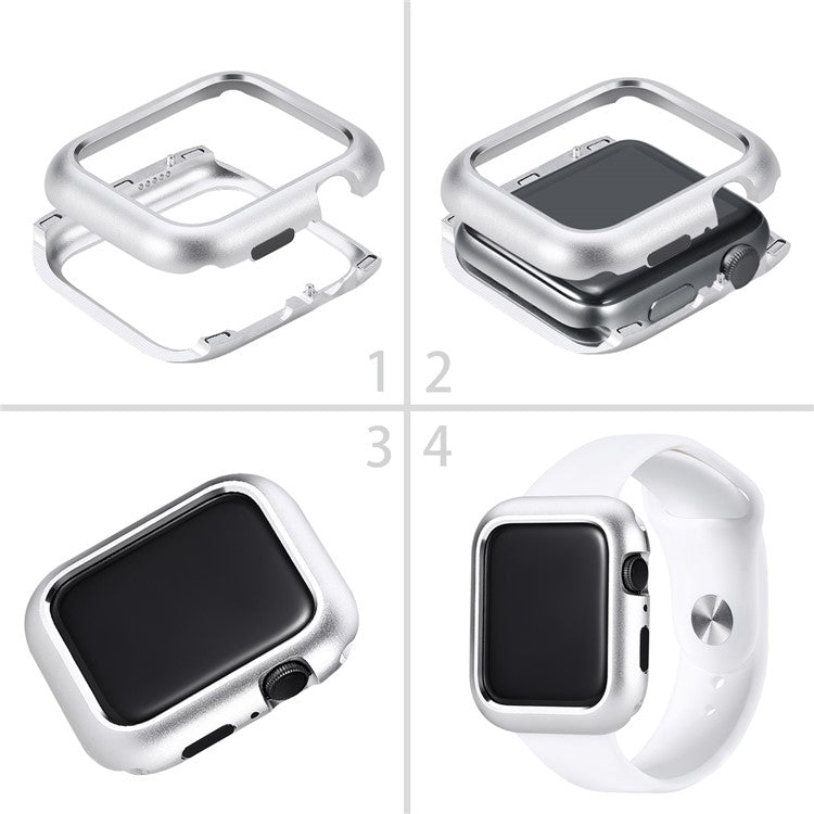 Magnetic Adsorption Metal Frame Protector Cover for Apple Watch Series 4 / 5 / 6 / SE / SE (2022) 40mm - Silver