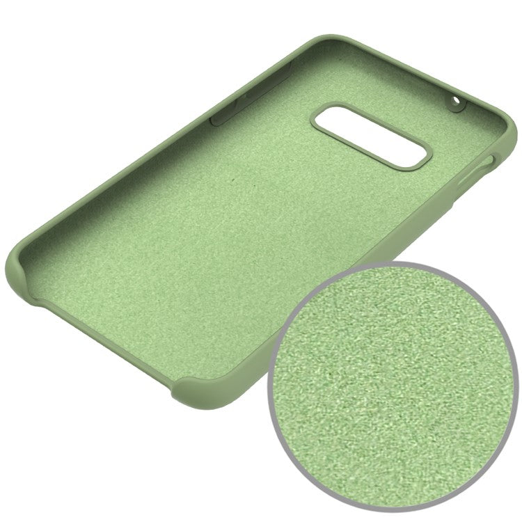 For Samsung Galaxy S10 Soft Liquid Silicone Shell Phone Covering Protection Case - Army Green