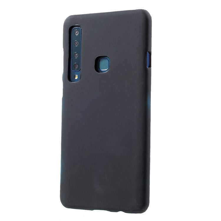 Thermal Induction Fluorescent Color Changing PU Leather Coated PC Back Cover for Samsung Galaxy A9 (2018) / A9 Star Pro / A9s - Black / Blue
