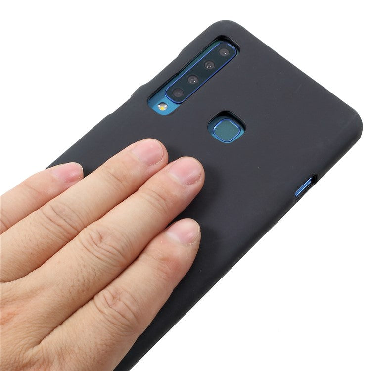 Thermal Induction Fluorescent Color Changing PU Leather Coated PC Back Cover for Samsung Galaxy A9 (2018) / A9 Star Pro / A9s - Black / Blue