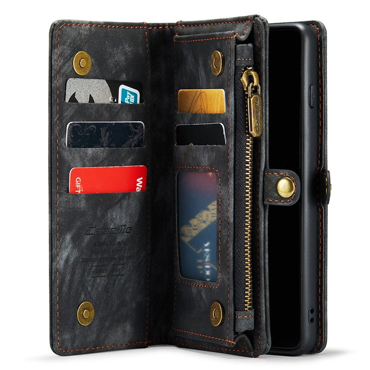 CASEME 008 Series for Samsung Galaxy S10 Plus Detachable 2-in-1 Multi-functional Wallet PU Leather Case - Black