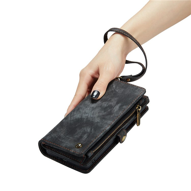 CASEME 008 Series for Samsung Galaxy S10 Plus Detachable 2-in-1 Multi-functional Wallet PU Leather Case - Black