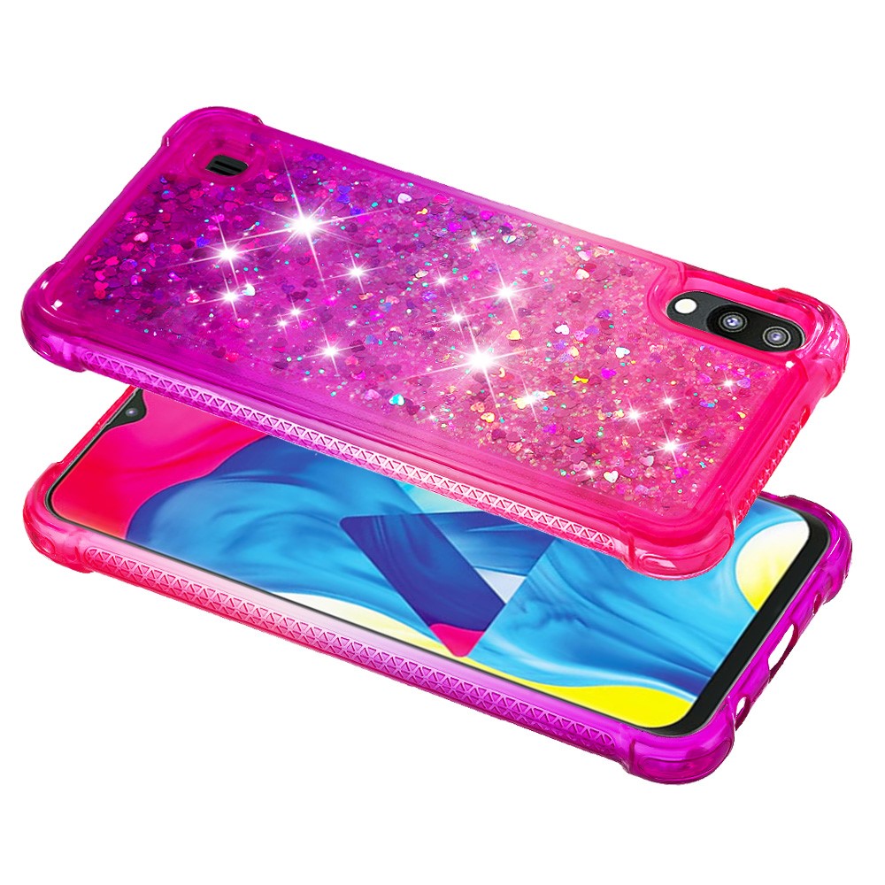 Gradient Glitter Powder Quicksand TPU Shell for Samsung Galaxy M10 / A10 - Rose / Purple