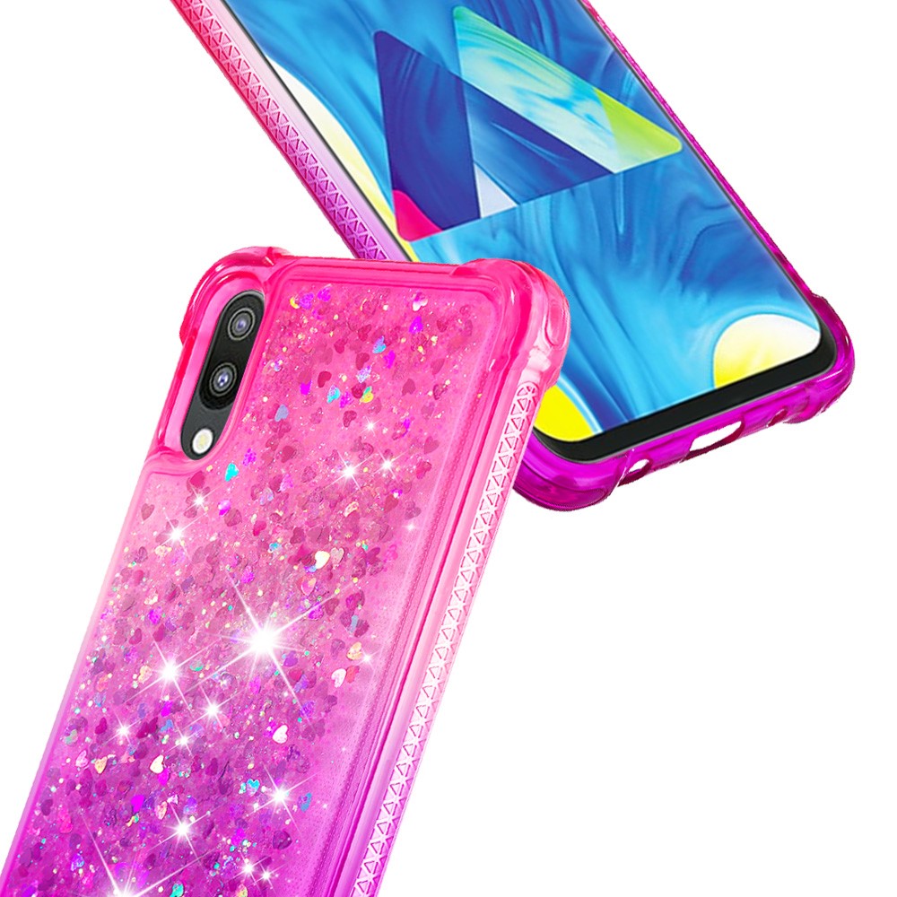Gradient Glitter Powder Quicksand TPU Shell for Samsung Galaxy M10 / A10 - Rose / Purple
