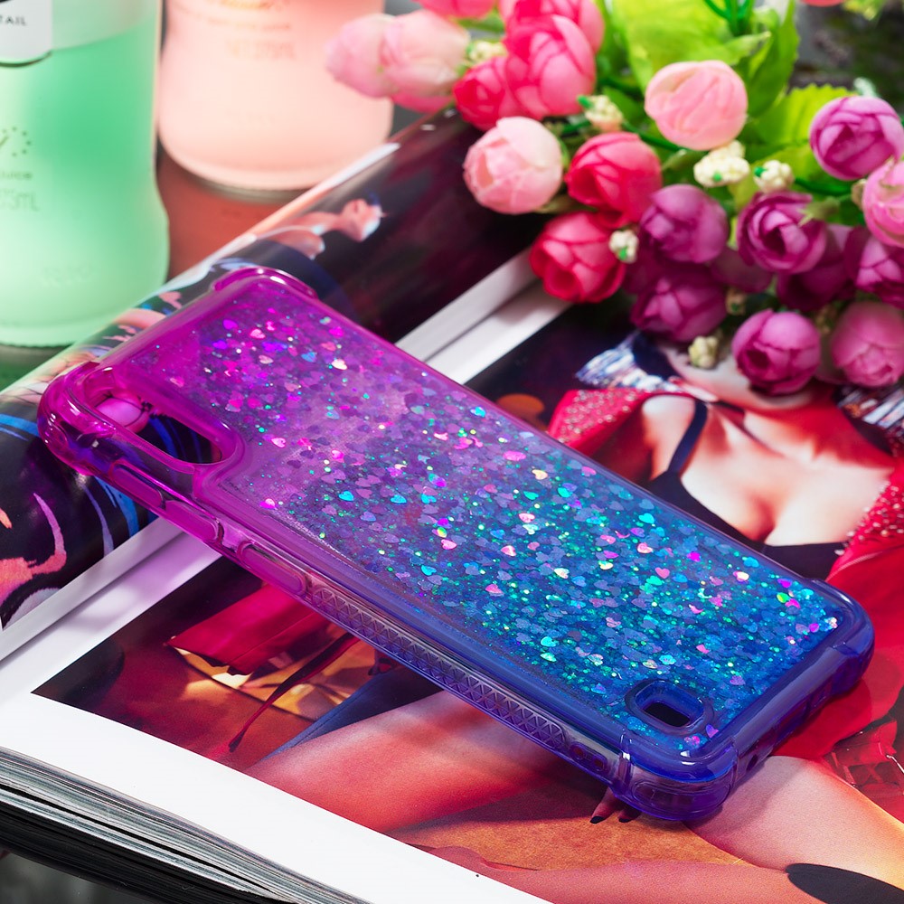 Gradient Glitter Powder Quicksand TPU Shell for Samsung Galaxy M10 / A10 - Purple / Blue