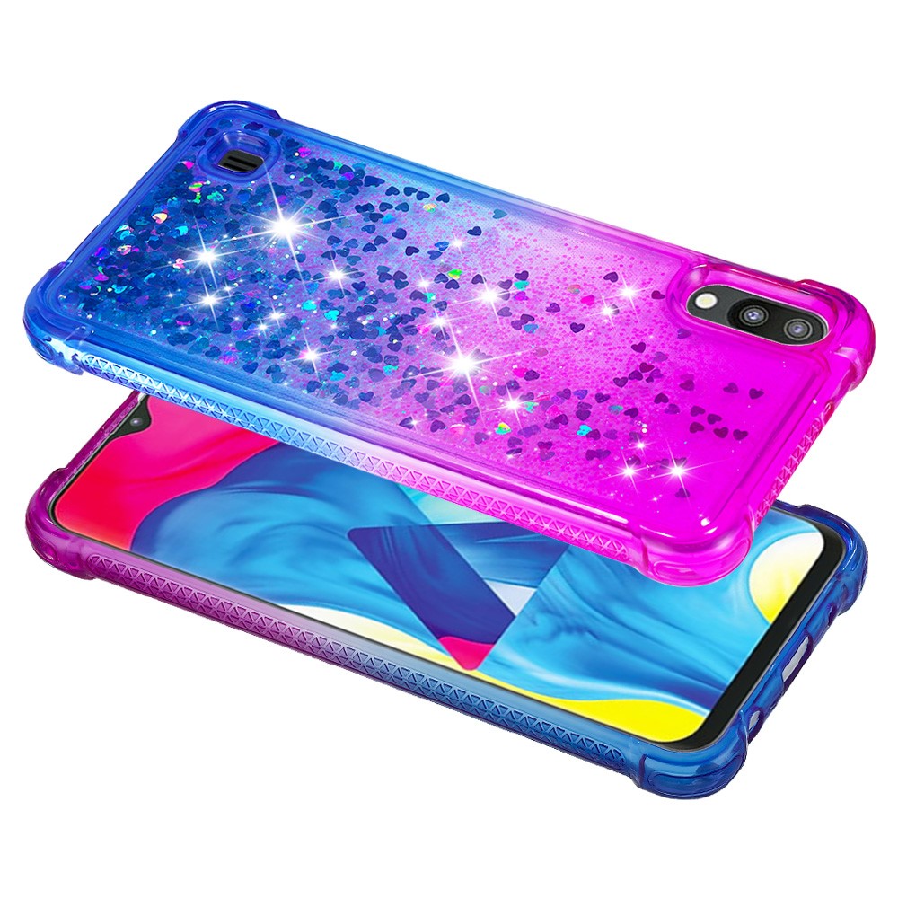 Gradient Glitter Powder Quicksand TPU Shell for Samsung Galaxy M10 / A10 - Purple / Blue