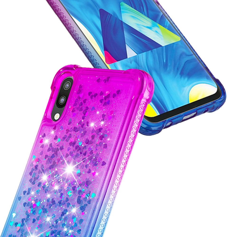 Gradient Glitter Powder Quicksand TPU Shell for Samsung Galaxy M10 / A10 - Purple / Blue