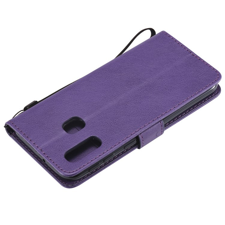 Magnetic Detachable 2-in-1 Wallet Leather Stand Case for Samsung Galaxy A40 - Purple