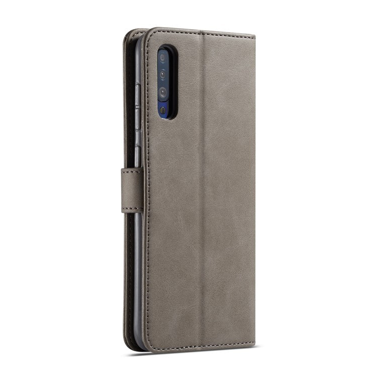 LC.IMEEKE Leather Wallet Case for Samsung Galaxy A70 - Grey