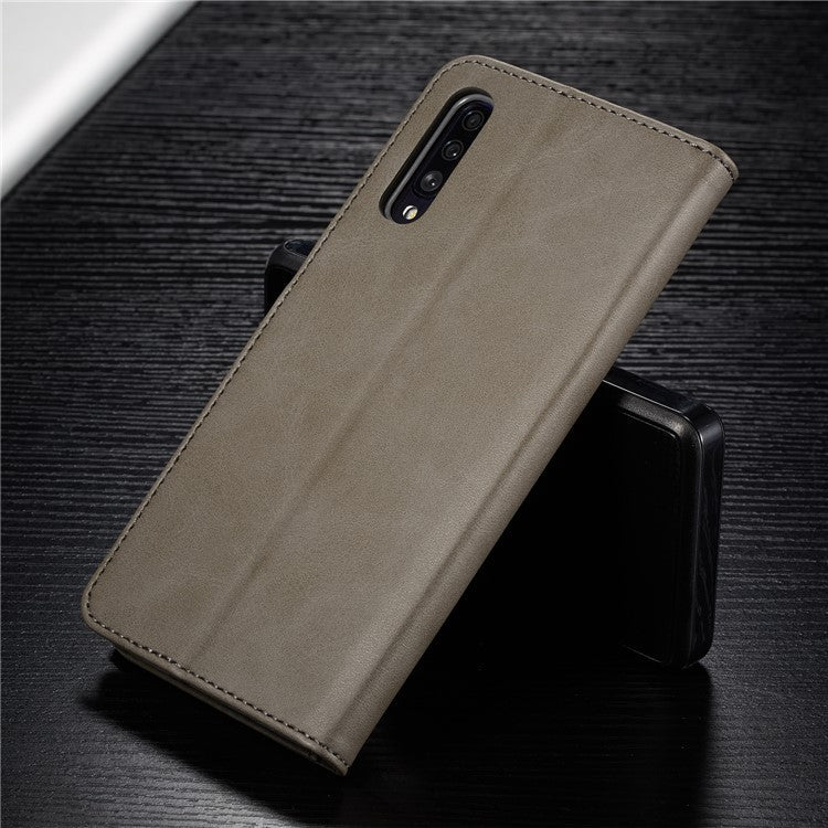 LC.IMEEKE Leather Wallet Case for Samsung Galaxy A70 - Grey