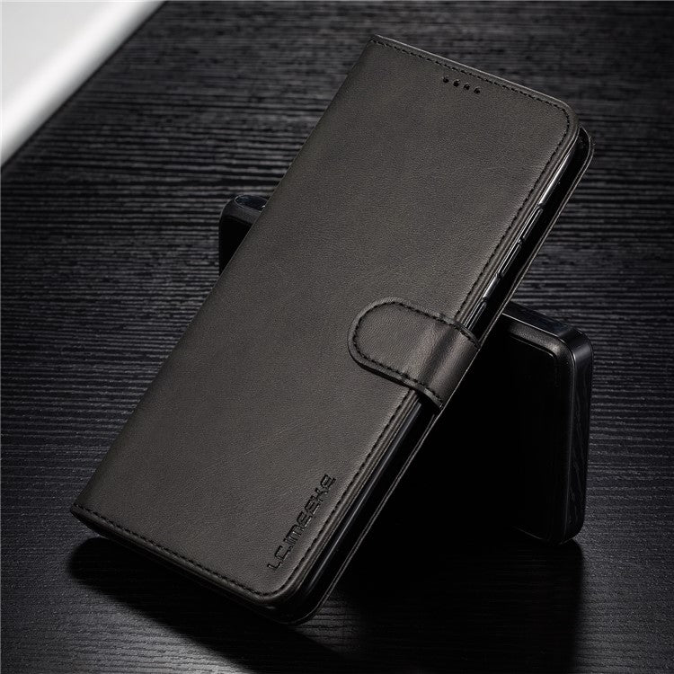 LC.IMEEKE Leather Wallet Case for Samsung Galaxy A50/A50s/A30s - Black