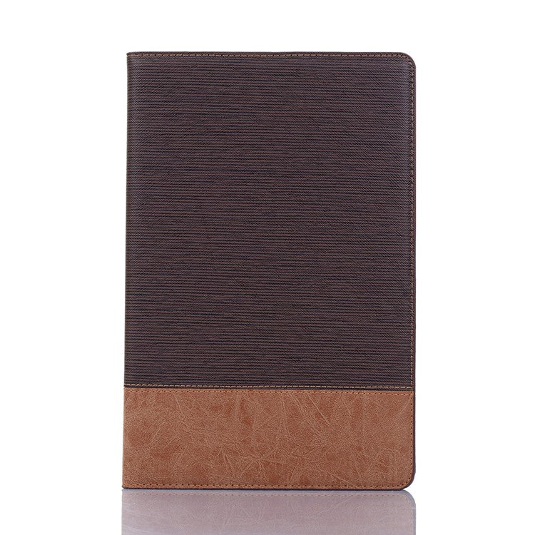 Cross Texture Splicing PU Leather Smart Wallet Tablet Protective Case for Samsung Galaxy Tab S5e SM-T720 - Coffee