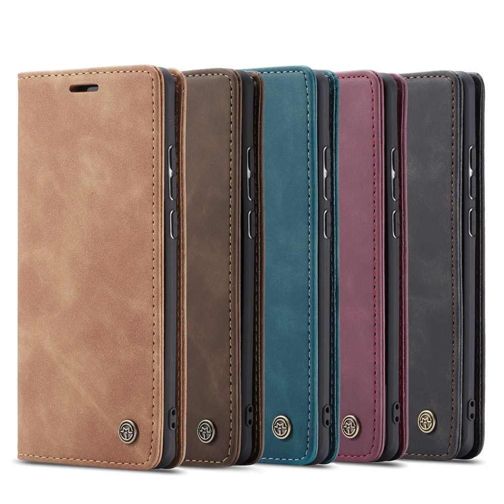 CASEME 013 Series for Samsung Galaxy M10 Retro Flip Leather Phone Case - Black