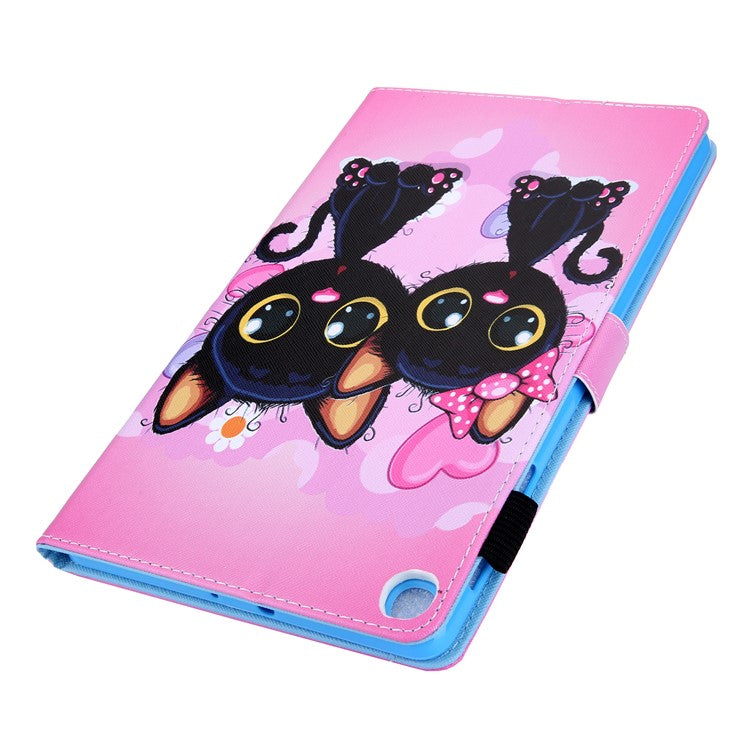 Pattern Printing Card Slot Flip Leather Cover for Samsung Galaxy Tab A 8.0 Wi-Fi (2019) SM-T290 - Couple Cat