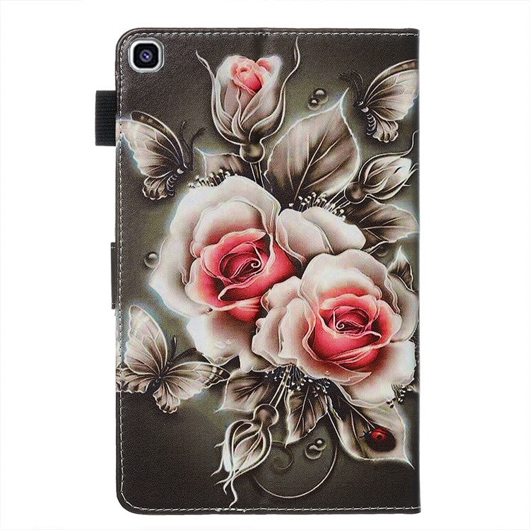 Printing PU Leather Wallet Shell for Samsung Galaxy Tab A 8.0 LTE (2019) SM-T290/SM-T295 - Flower