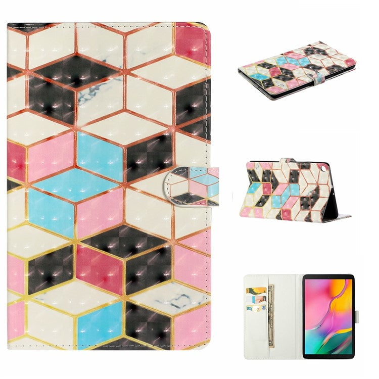 Embossment Patterned Light Spot Decor Leather Tablet Cover for Samsung Galaxy Tab A 10.1 (2019)/T510/T515 - Cube