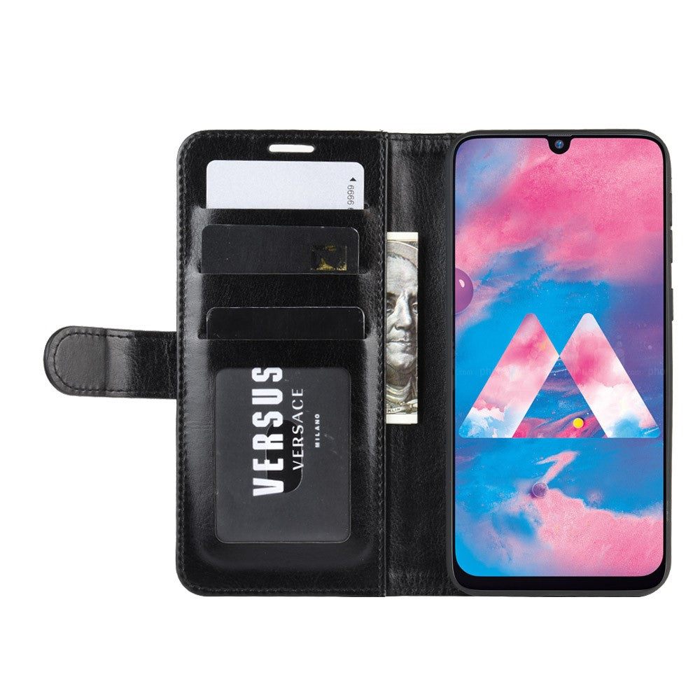 Crazy Horse Leather Wallet Case for Samsung Galaxy M30s / M21 - Black