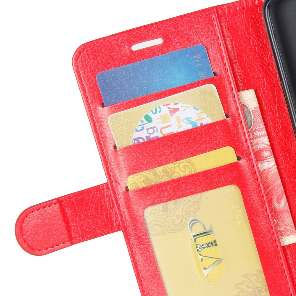 Crazy Horse Leather Wallet Case for Samsung Galaxy M30s / M21 - Red