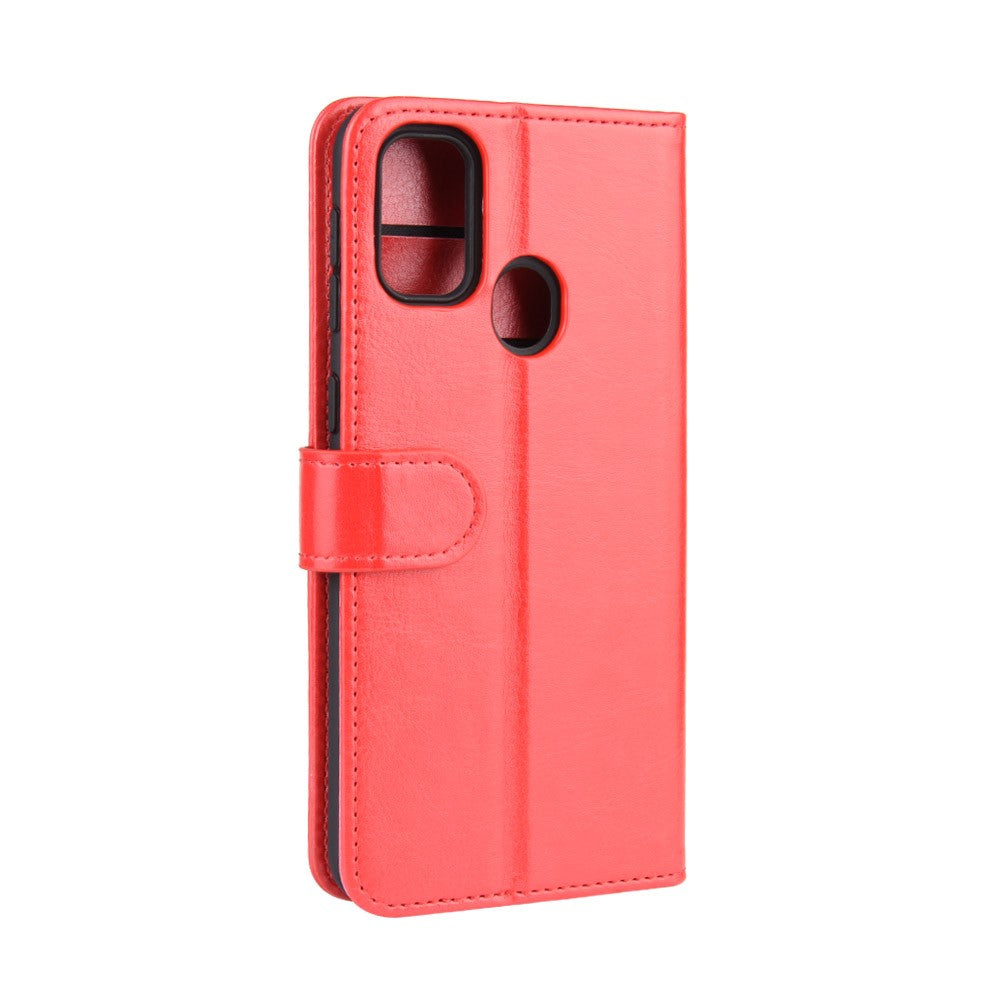 Crazy Horse Leather Wallet Case for Samsung Galaxy M30s / M21 - Red