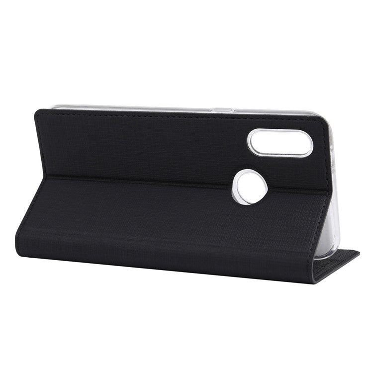 VILI DMX Cross Texture Stand Leather Cover Case for Samsung Galaxy A10s - Black