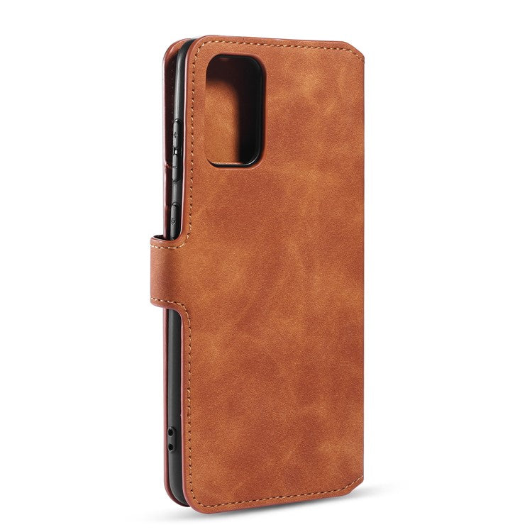 DG.MING Retro with Leather Wallet Case for Samsung Galaxy S20 Ultra - Brown