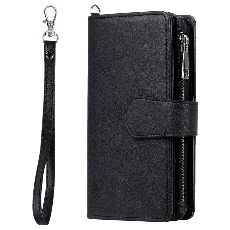 Magnetic KT Leather Series-3 Detachable 2-in-1 Zipper Wallet Stand Leather Case for Samsung Galaxy S20 4G/S20 5G - Black