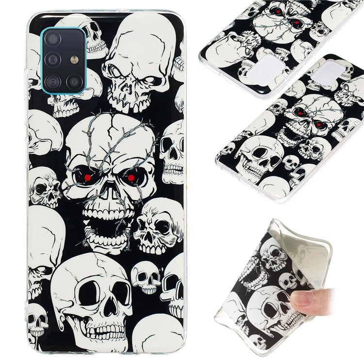 Noctilucent IMD TPU Shell for Samsung Galaxy A51 - Cool Skulls