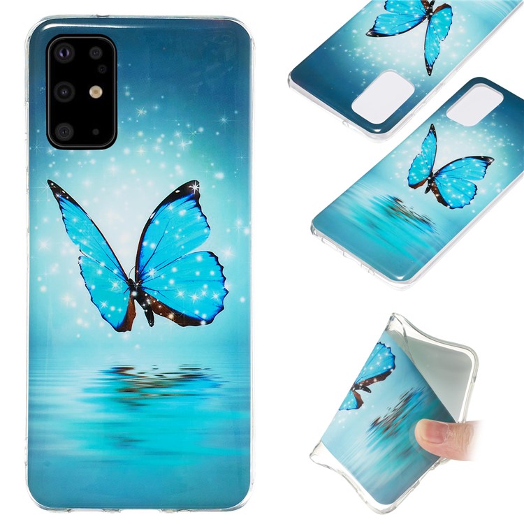 Noctilucent IMD TPU Back Case for Samsung Galaxy S20 Plus - Blue Butterfly