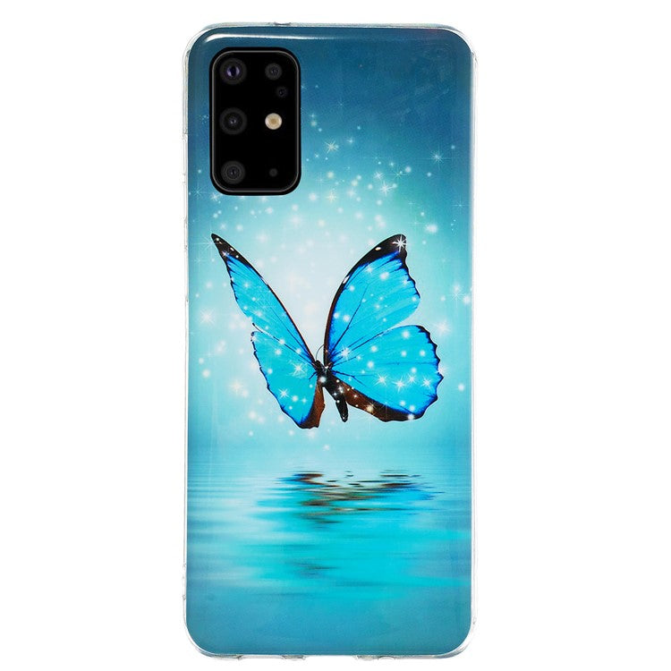 Noctilucent IMD TPU Back Case for Samsung Galaxy S20 Plus - Blue Butterfly