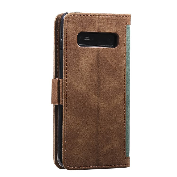 Retro Splicing Leather Shell for Samsung Galaxy S10e - Green