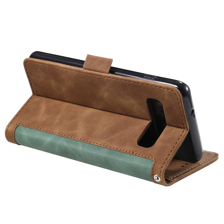 Retro Splicing Leather Shell for Samsung Galaxy S10e - Green