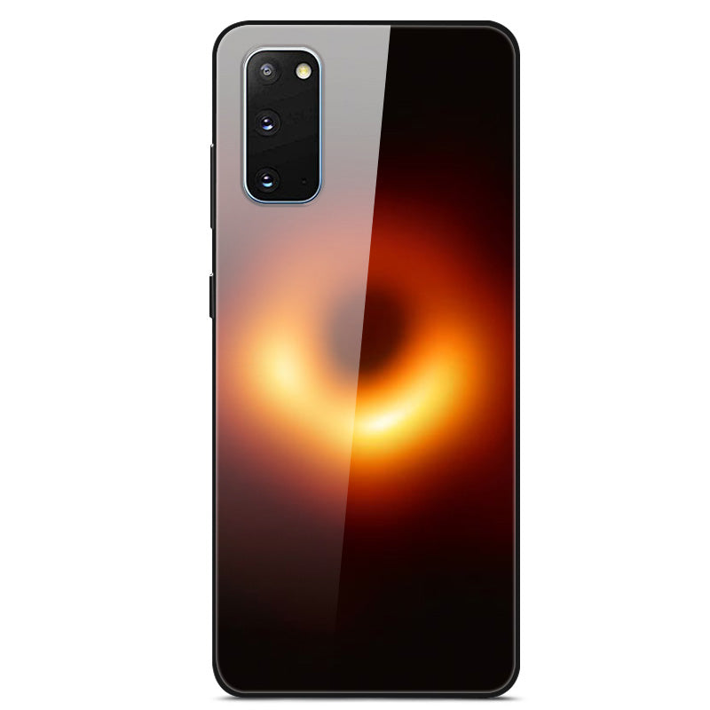 Pattern Printing Glass Back + TPU Hybrid Protective Case for Samsung Galaxy S20 4G/S20 5G - Black Hole