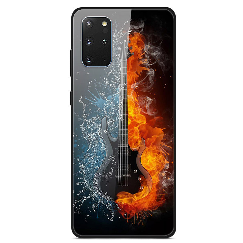 Pattern Printing Tempered Glass + PC + TPU Protector Cover for Samsung Galaxy S20 Plus - Guitar
