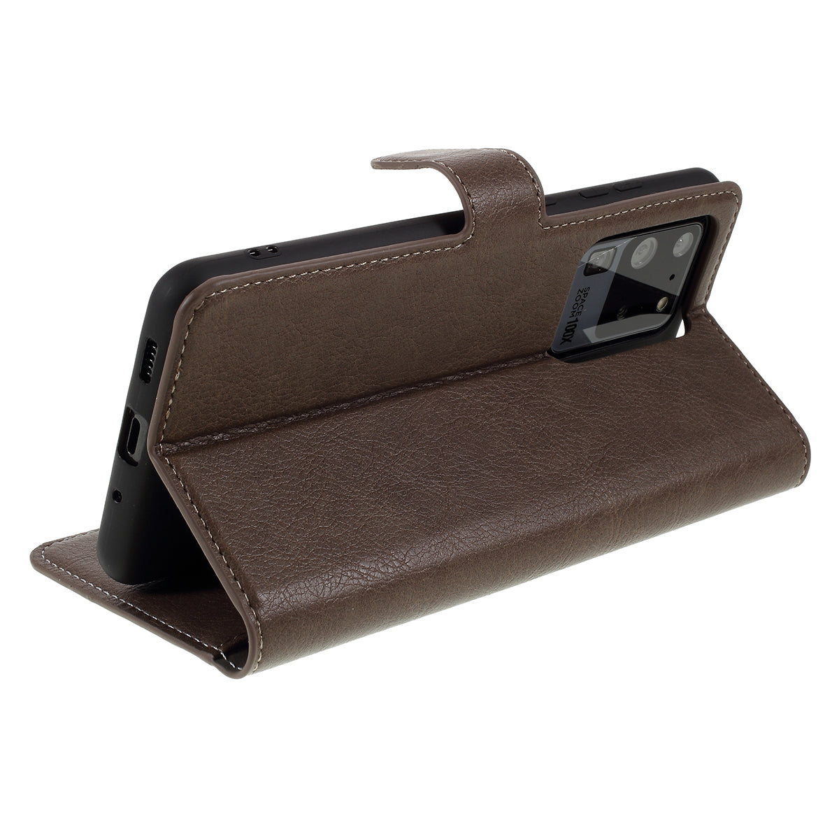 KAIYUE Wallet Leather Stand Case for Samsung Galaxy S20 Ultra - Coffee