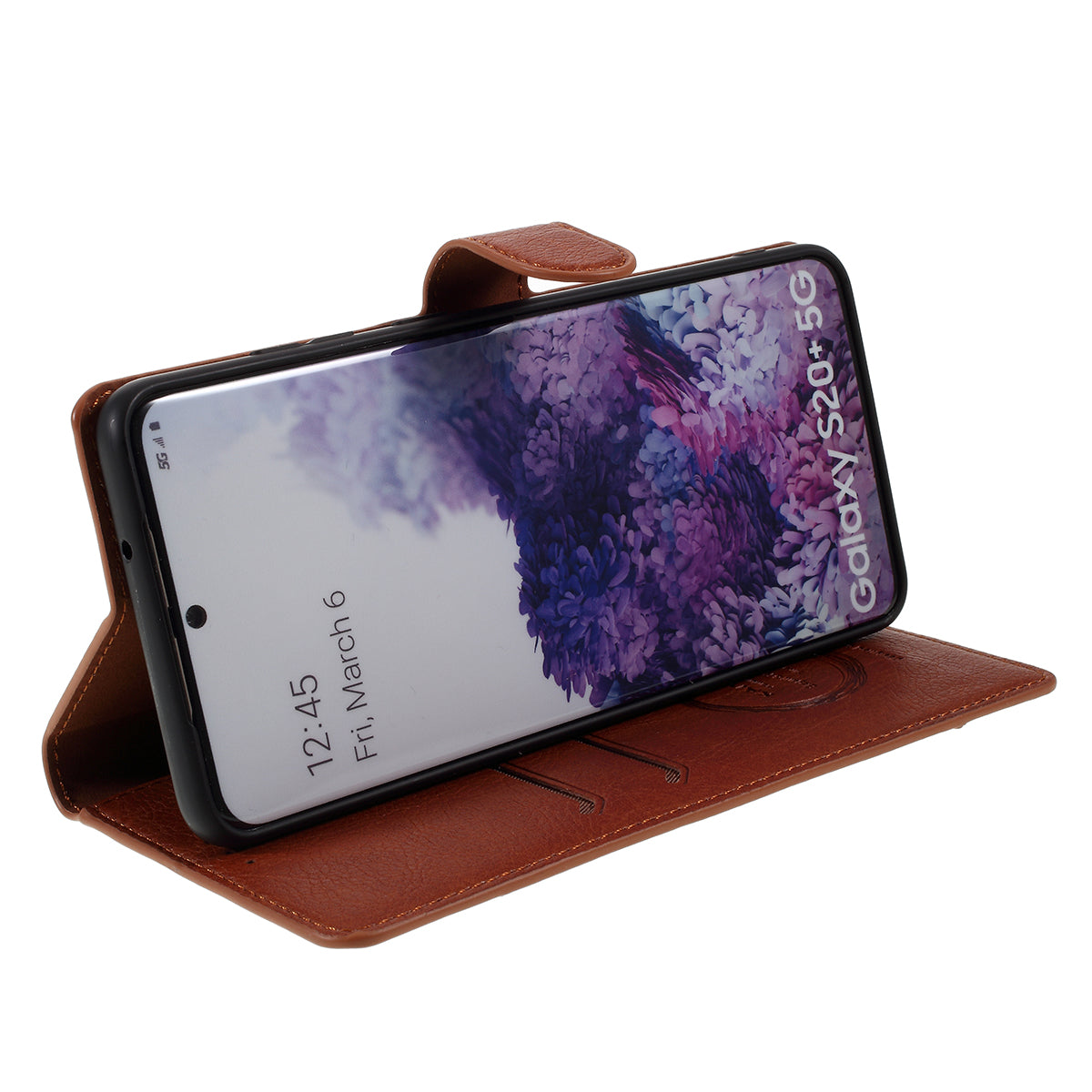 KAIYUE Magnetic Leather Stand Case for Samsung Galaxy S20 Plus - Brown