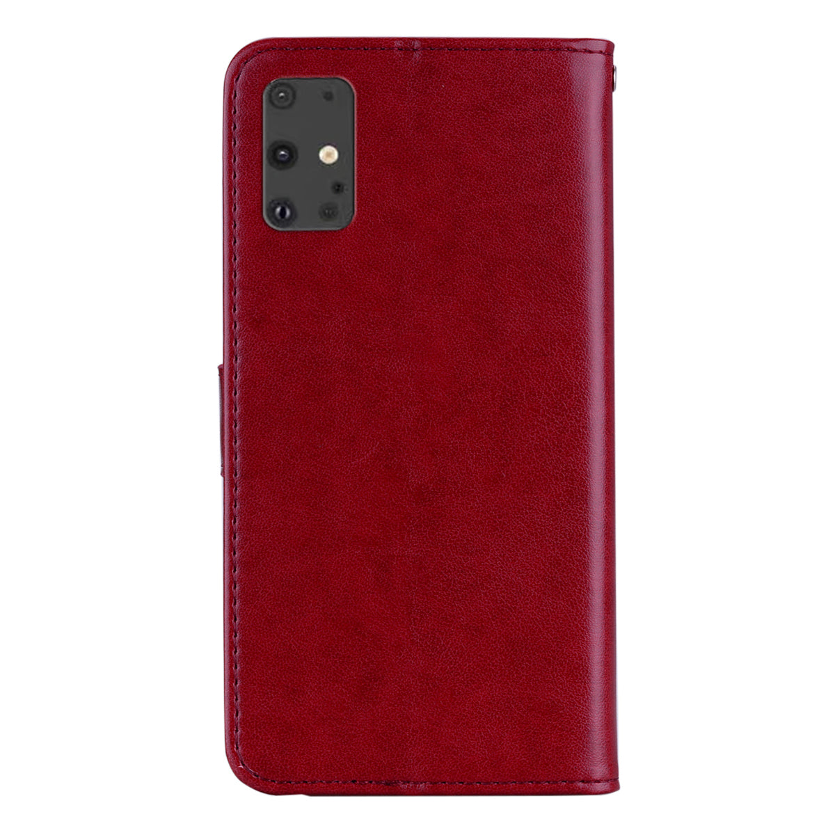 Rhinestone Decoration Imprint Owl Leather Wallet Stand Phone Cover Shell for Samsung Galaxy S20 Ultra - Red
